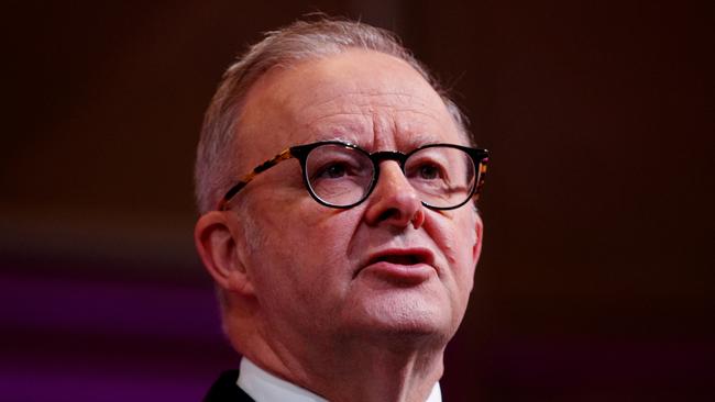 SYDNEY, AUSTRALIA - NewsWire Photos MARCH 13, 2025: Prime Minister Anthony Albanese during his speech at the 2025 Western Sydney Airport City Summit. Picture: NewsWire / Nikki Short