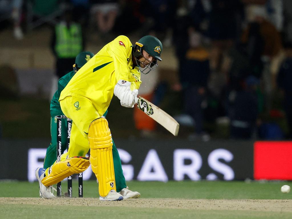 Ashton Agar suffered a calf strain in this match. Picture: AFP