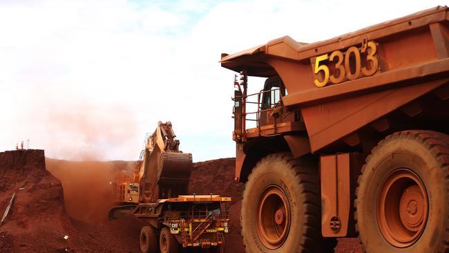 Iron ore mining at Fortescue Metals Group Ltd.'s Solomon Hub in the Pilbara. Picture: Brendon Thorne