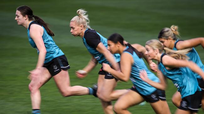 Erin Phillips at Port Adelaide training. Picture Matt Turner.