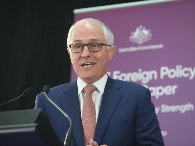 Prime Minister Malcolm Turnbull launches of the Foreign Policy White paper in Canberra. Picture Gary Ramage