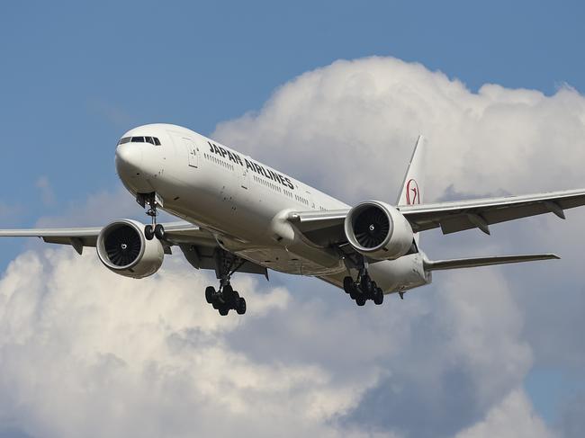 Japan Airlines Boeing 777 aircraft as seen flying on final approach during a blue sky summer sunny day with some clouds, arriving from Tokyo International Airport Haneda HND, for landing at the capital of England, London Heathrow Airport LHR airport in the UK. The flight is operated from the wide body 777-300ER, Triple Seven or B777 airplane has the registration JA736J and is powered by 2x GE jet engines. Japan Airlines Co., Ltd. known  as JAL, the former Japan Air Lines  is the Japanese flag carrier and largest airline of the country with headquarters and main hub in Toky Narita and Haneda Airport. The airline is member of Oneworld aviation alliance group. As of summer 2022 many airlines returned long haul fleet, wide body planes as the passenger traffic increased with high demand, a period after the Covid-19 Coronavirus pandemic with lockdown, travel restrictions and safety measures. London, United Kingdom on August 2022  (Photo by Nicolas Economou/NurPhoto via Getty Images)Escape 23 July 2023Doc HolidayPhoto - Getty Images