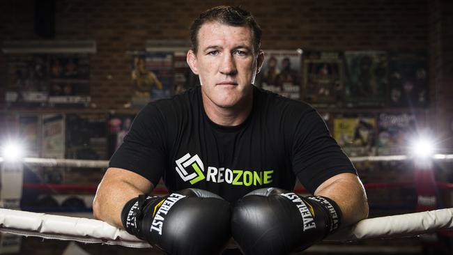 Paul Gallen’s trainer says Gallen will have no concerns fighting Barry Hall. Picture: Dylan Robinson