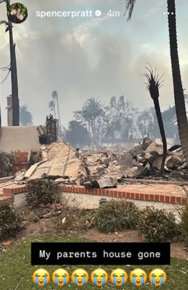 Spencer Pratt posted a photo of his parent’s house after the fire.