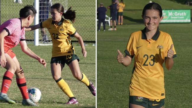 Rosie McMahon in action for the U17 junior Matildas.