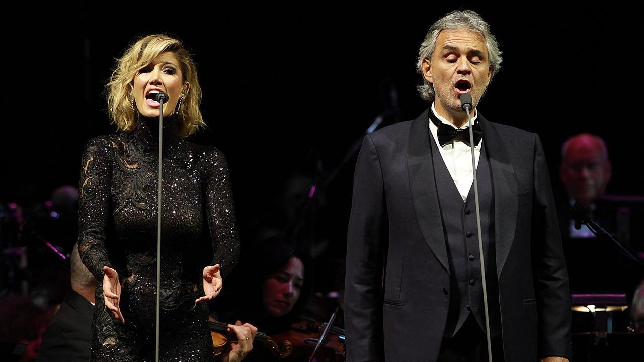 Goodrem and Bocelli will reunite at his winery shows. Picture: NCA.