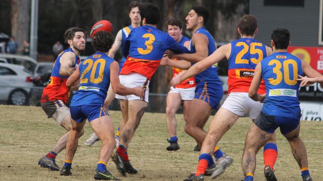 Griffin James (far left) in action for Mulgrave. Picture: Ashlee Bieniak