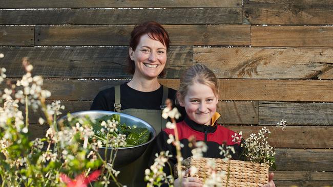 Karena Armstrong and her son, Sebastian, at the Salopian Inn in McLaren Vale. Picture: Matt Loxton