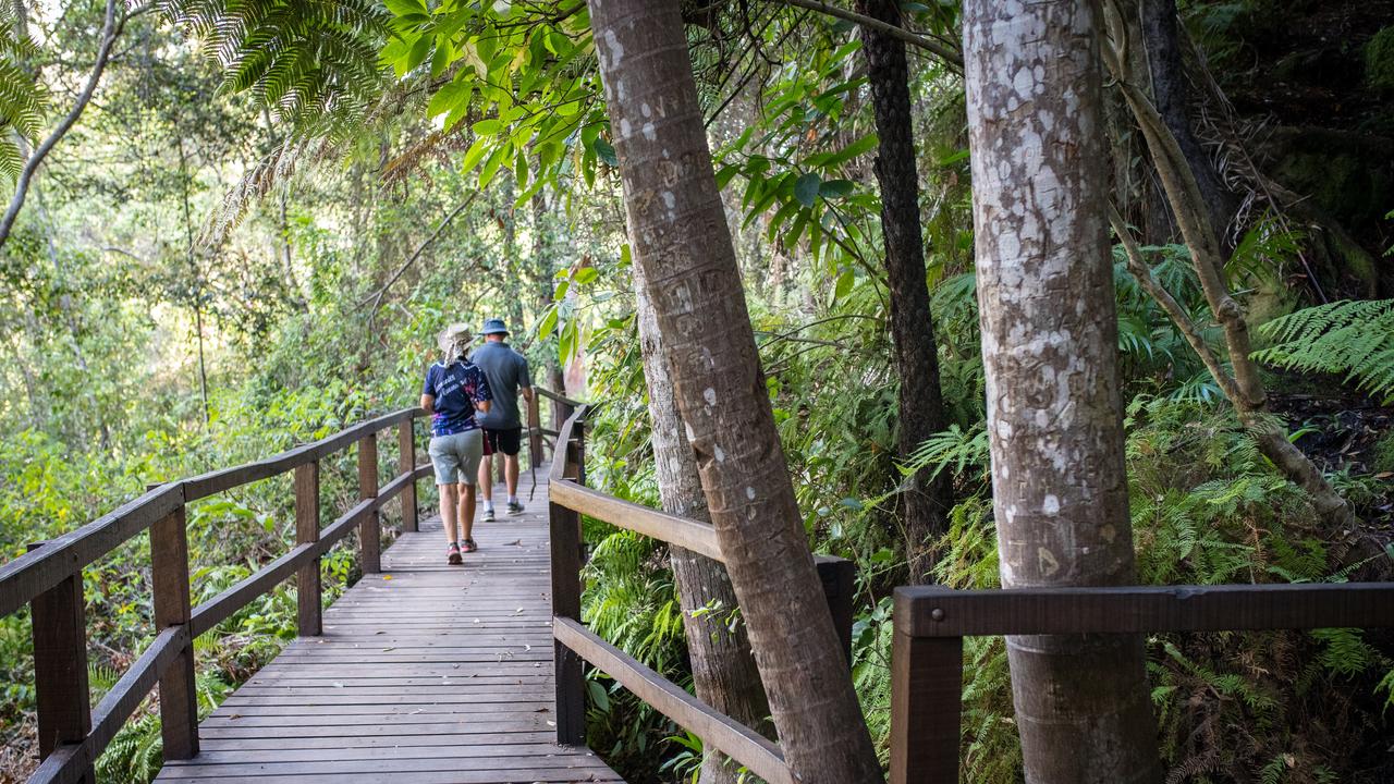 Hikers at Cania Gorge National Park. Picture: North Burnett Regional Council.