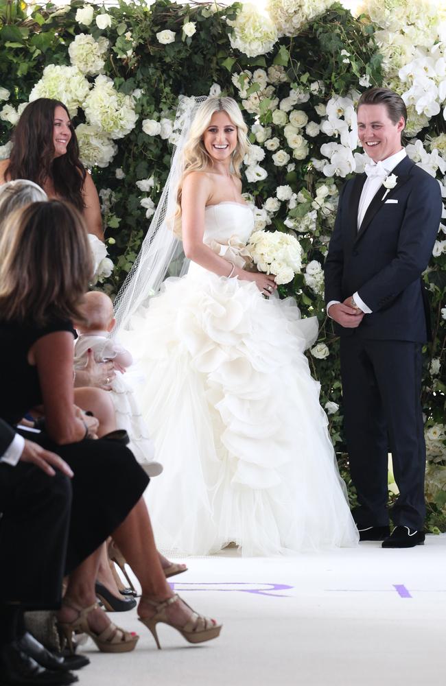 Roxy Jacenko and Oliver Curtis at their 2012 wedding. Picture: Justin Lloyd