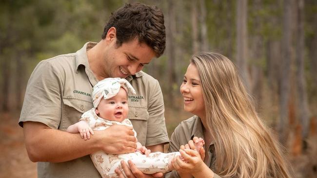 Chandler Powell and Bindi Irwin with their daughter Grace Irwin-Powell.