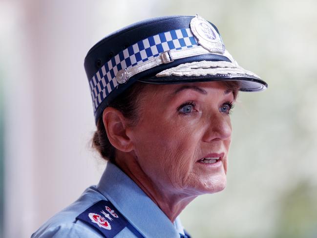 SYDNEY, AUSTRALIA - NewsWire Photos JANUARY 30, 2025: NSW Police Commissioner Karen Webb during a press conference addressing the ongoing police investigation into an incident in Dural. Picture: NewsWire / Nikki Short