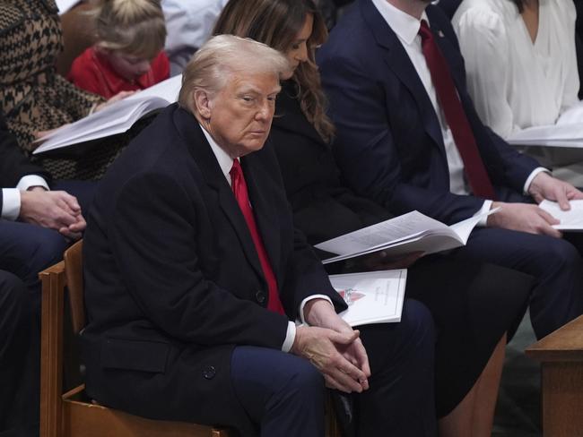 President Donald Trump attends the national prayer service at the Washington National Cathedral. Picture: AP