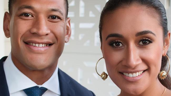 Israel Folau and his wife Maria, who plays netball for Adelaide’s Thunderbirds. Picture: Instagram