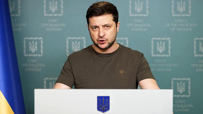 Ukrainian President Volodymyr Zelensky condemned the attack on the nuclear plant. Picture: AFP