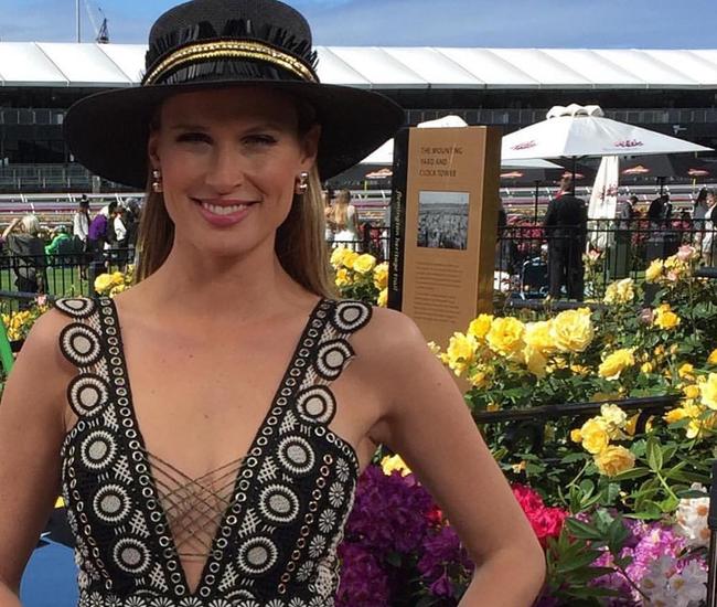 Francesca Cumani in the mounting yard at Flemington on Derby Day. Photo: Supplied