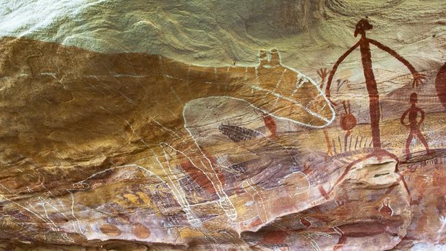 Aboriginal rock art near Laura has been included in an area tentatively listed for inclusion in a push to get sections of Cape York added to the UNESCO World Heritage List. Picture: Kerry Trapnell