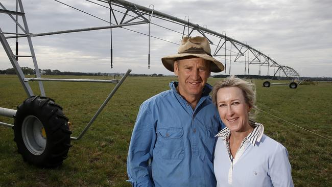 Lisa and Eddie Dwyer on their farm at Purnim, Kangertong. Picture: Yuri Kouzmin