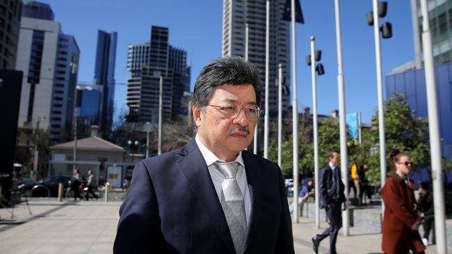 TPG Executive Chairman David Teoh arrives at the Federal Court in Melbourne during the trial last September. Picture: David Geraghty, The Australian.