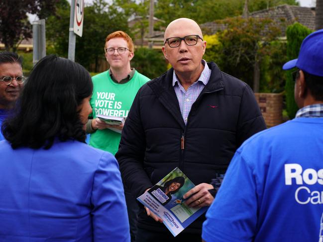 Opposition Leader Peter Dutton has spoken after the Liberals’ shock defeat in Aston. Picture: NCA NewsWire / Luis Ascui