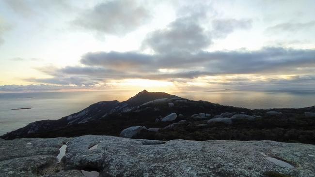 Sunset from Mt Killiecrackie on Flinders Island. Picture: Denise Hennessy