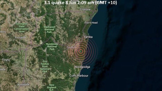 An earthquake was reported in the Clarence Valley.