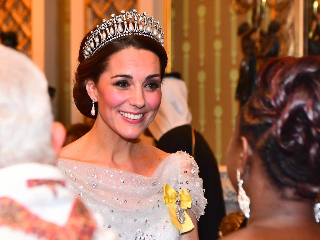 Kate has plenty of sparkly tiara’s to choose from like the Cambridge Lover’s Knot, which is one of her favourites. Picture: Victoria Jones/PA Wire