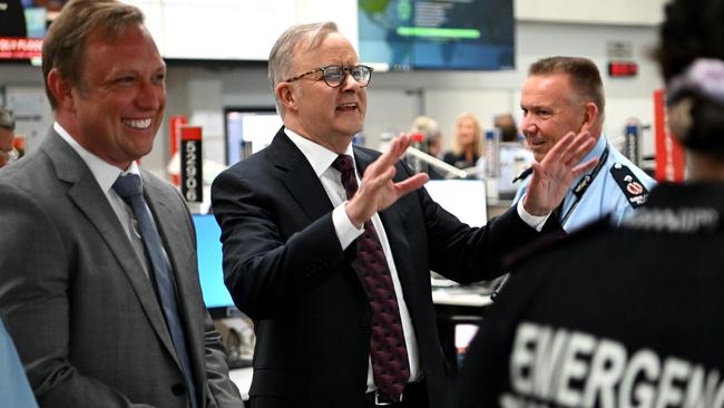 Anthony Albanese and Queensland Premier Steven Miles at the Kedron Emergency Centre in Brisbane on Tuesday. Picture: Dan Peled / NCA NewsWire