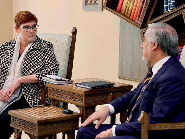 Foreign Minister Marise Payne has met with Chair of the High Council for National Reconciliation HE Abdullah Abdullah.Marise Payne instagram post for her visit to Afghanistan. I visited Kabul to affirm Australia’s support for the people of Afghanistan, meeting with President Ashraf Ghani. I expressed our deepest condolences for the cowardly terrorist attack on teenage girls at school. I thanked our DFAT and Defence personnel working in Afghanistan.