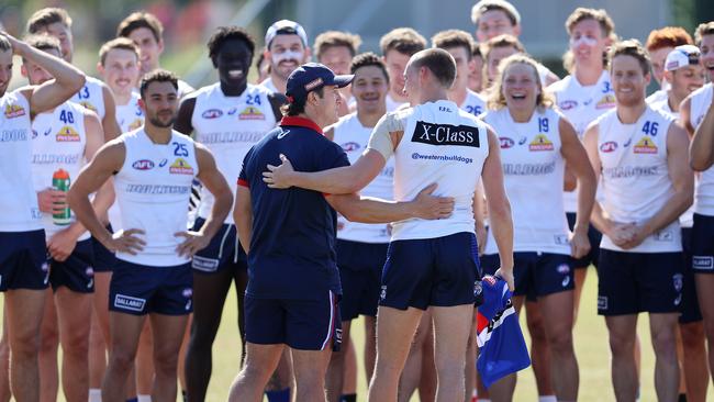 Callum Porter’s teammates react after he received the news he would make his AFL debut.