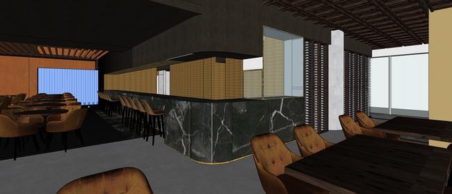 The interior will be dark and moody, not dissimilar to a swanky New York City restaurant.