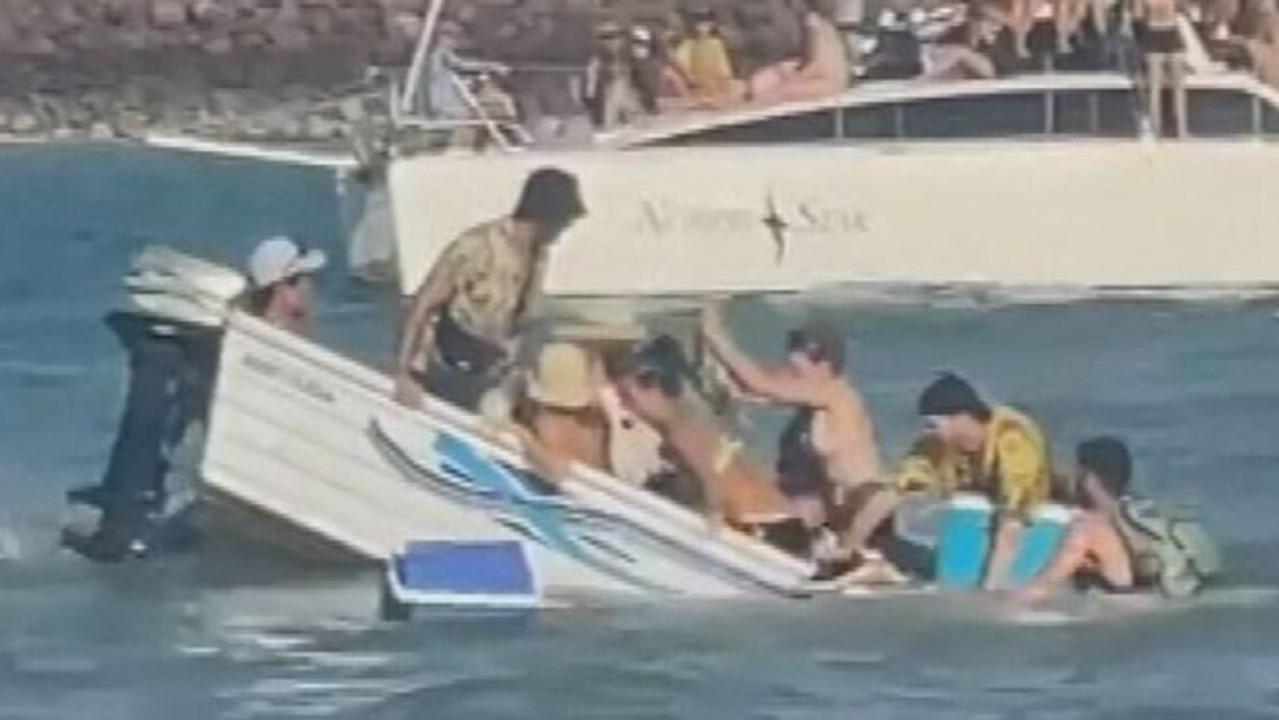 This boat sank under the weight of extra passengers. Picture: Nine