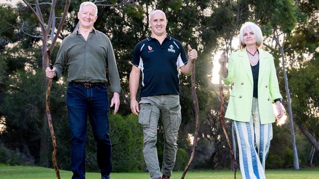 Kokoda Centurions founders Derrick McManus, Scott Matthews and Mignon Furnell. Picture: Tim Joy