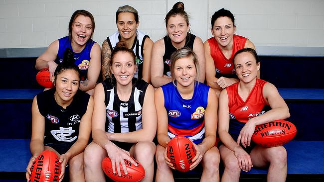 The eight Victorian AFL women’s marquee players. Picture: Wayne Ludbey