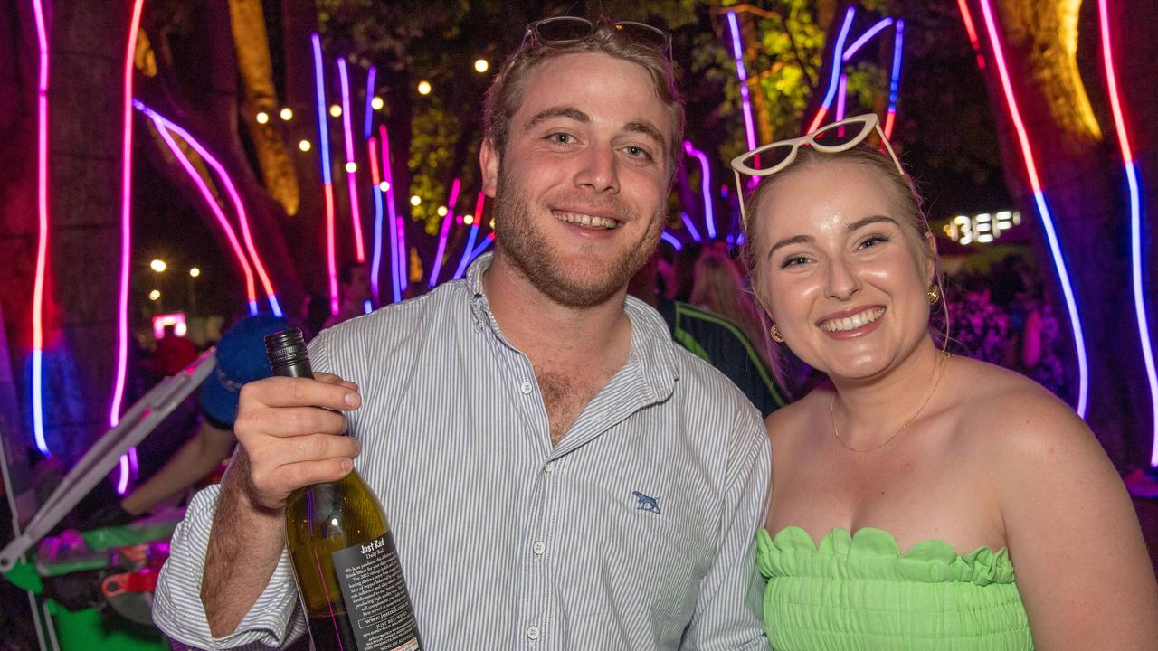 (From left) Tom Benham and Emily Stone. Toowoomba Carnival of Flowers Festival of Food and Wine. Saturday, September 14, 2024. Picture: Nev Madsen