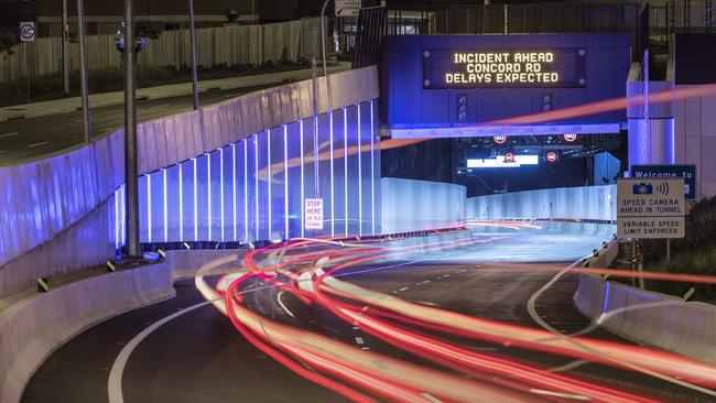 The new M4 tunnels opened at 2am. Picture: Gordon McComiskie