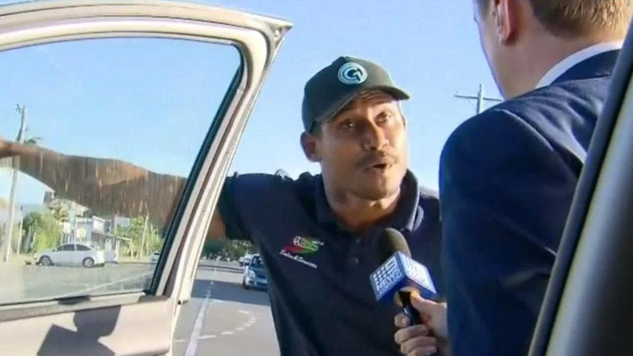 Ben Barba caught abusing a Nine News journalist.