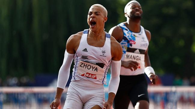 Sasha Zhoya set a new European record in the 100m hurdles in June. Picture: AFP