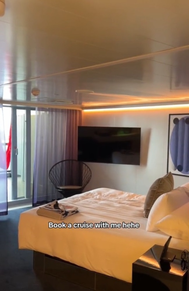 A glimpse of one of the rooms on-board Reslient Lady looks like. Picture: TikTok/amypekk