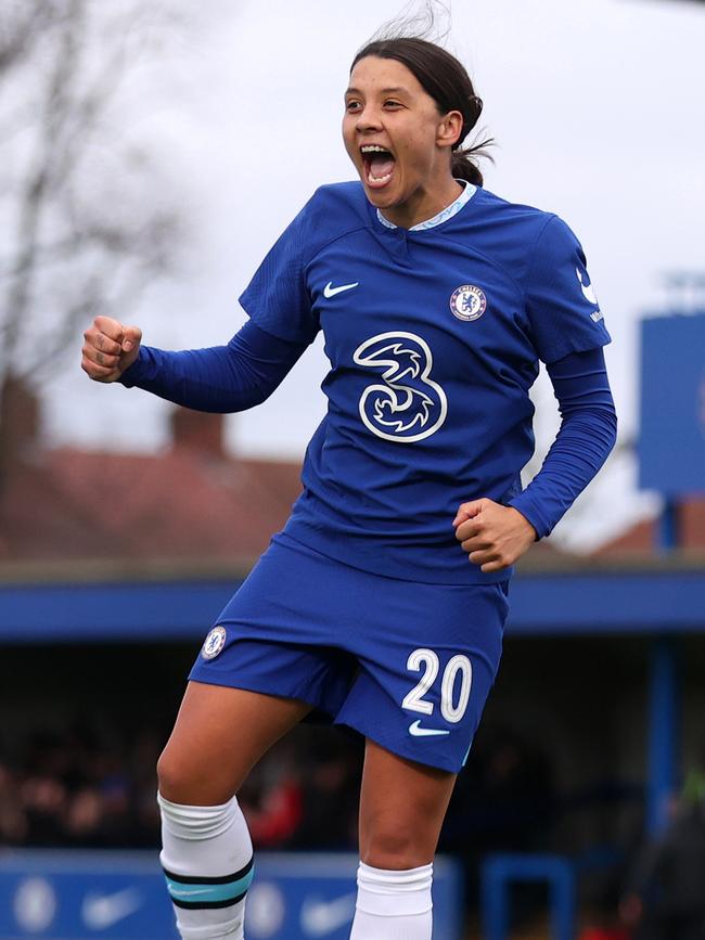 Sam Kerr has been Australia’s highest paid female athlete in recent years. (Photo by Alex Pantling/Getty Images)