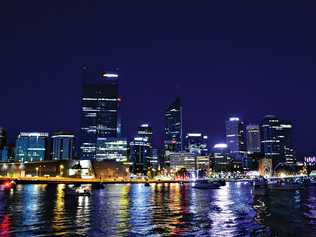 The Perth skyline by night is one of many sights to take in during a 15-day trip across Australia. Picture: Ellen Hanwright