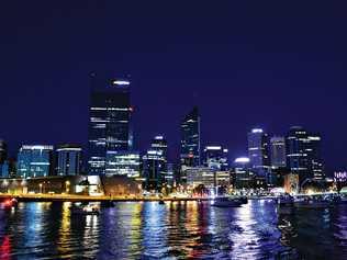 The Perth skyline by night is one of many sights to take in during a 15-day trip across Australia. Picture: Ellen Hanwright