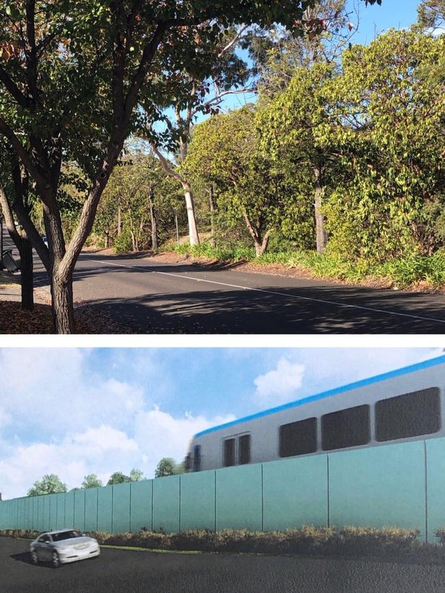 An artist’s impression of Talbot Crescent before and after the project.