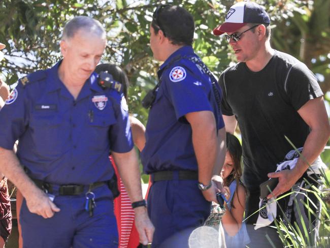 Paramedics to the rescue for Stella Damon’s jellyfish sting. Picture: Â©MEDIA-MODE.COM