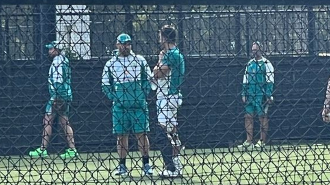 Aaron Finch at training in Adelaide