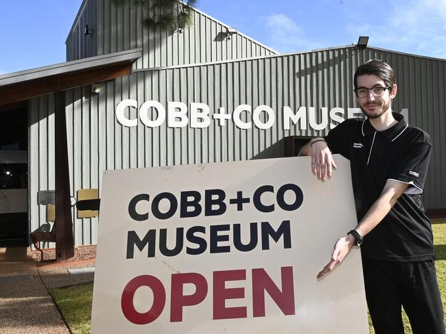 Cobb + co Museum prepare to open on June 13. Hospitality staff member Ryan Lynem ready to welcome the public back.