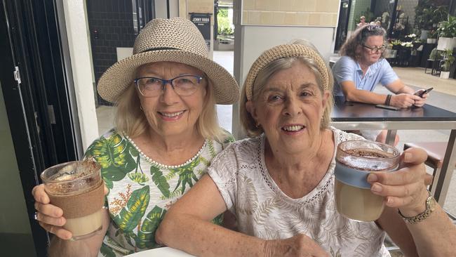 Newstead residents Marilyn E and Lorraine K catch up for a coffee.