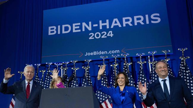 US President Joe Biden, US first lady Jill Biden, US Vice President Kamala Harris and second gentleman Doug Emhoff.