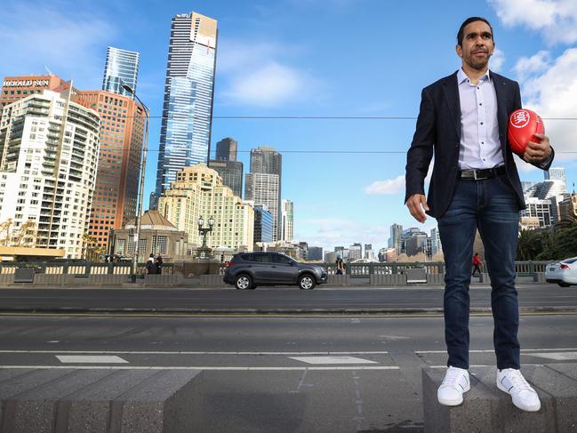 Carlton legend Eddie Betts pictured launching the 2021 AFL Finals Series for Fox Footy. Picture: David Caird