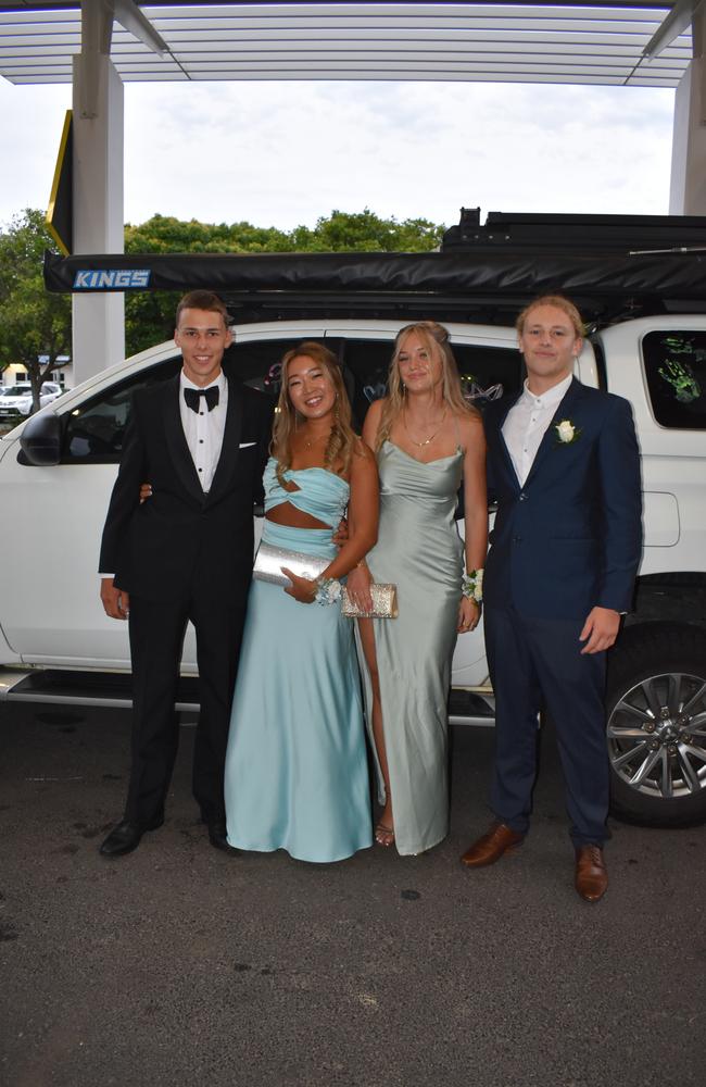 Millie Cross, Roy Donaldson, Nicholas Mason and Hina Yoshida at the Burnside State High School formal 2024.